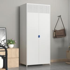 Quality Home Bedroom Double Door Metal Locker Style Wardrobe With High Foot wholesale