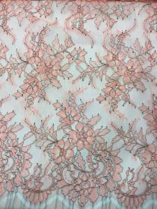Quality Coloured Designs Chantilly Lace For Wedding Dresses , French Lace Fabric wholesale