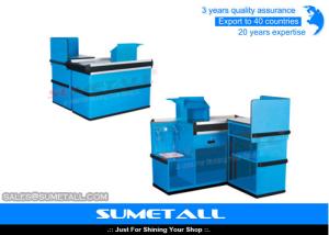 Quality Convenience Stores / Supermarket Checkout Counter With Conveyor Belt Corrosion Protection wholesale