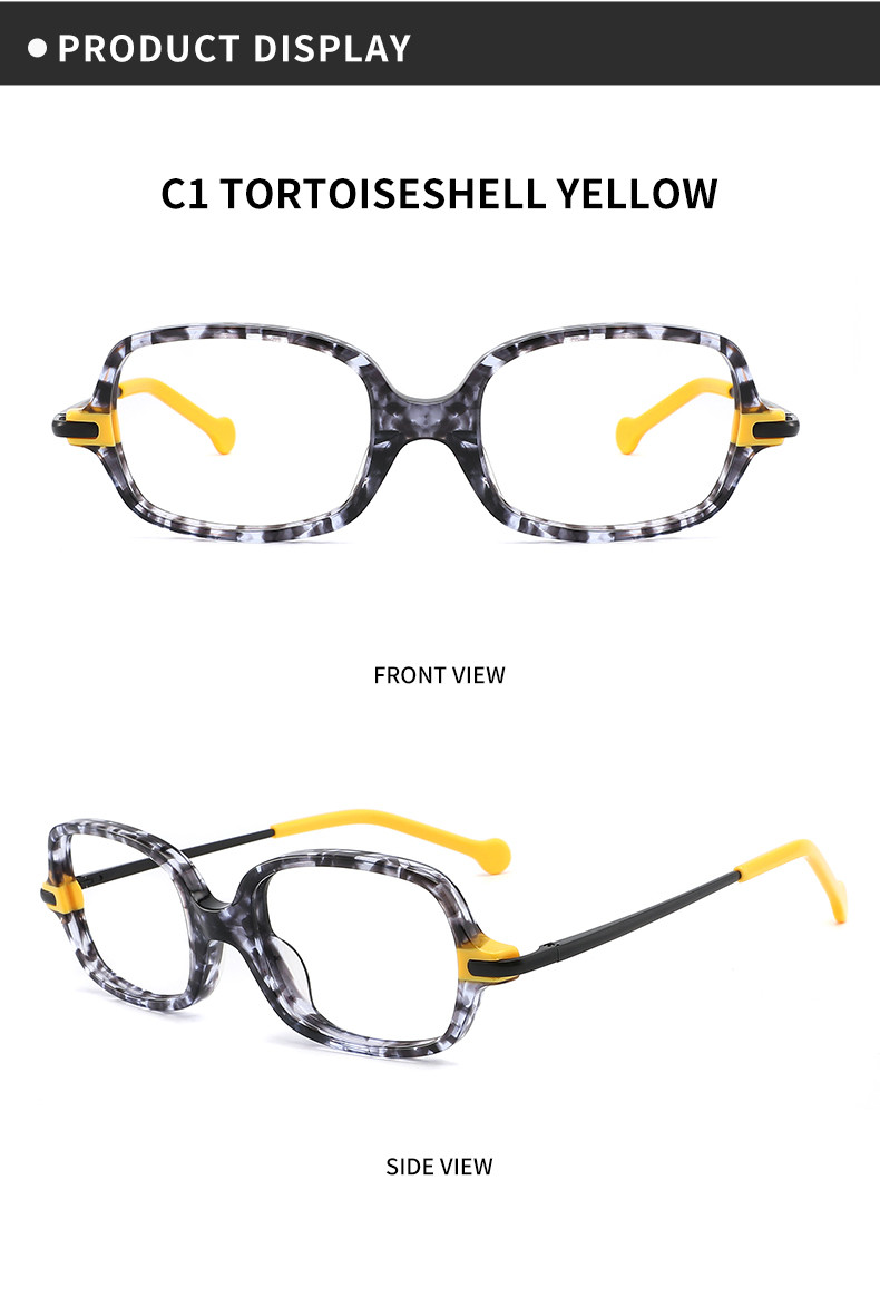 Customize Logo Acetate Frame Glasses Rectangle 4 Color Children Eye