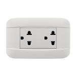 Durable And Safe 2 Gang Switch Socket Outlet , Household Electric Wall Sockets