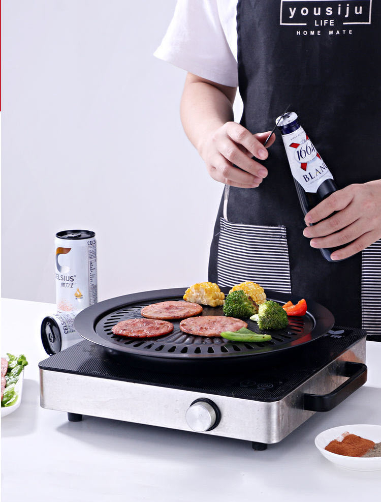 Cast Iron Non Stick Stovetop Grill Pan For Home Garden Barbecue
