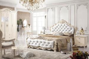 Quality luxury French style solid wood bed room furniture wholesale
