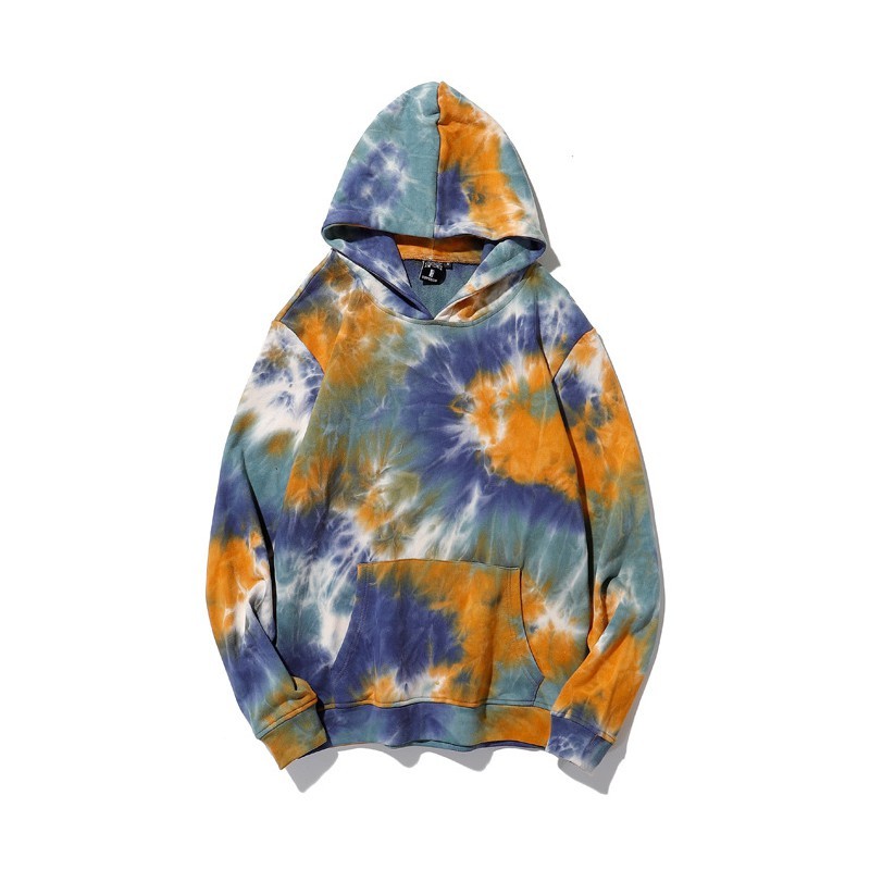 GRS Winter Long Sleeve Unisex Tie Dye Hoodies For Women And Men