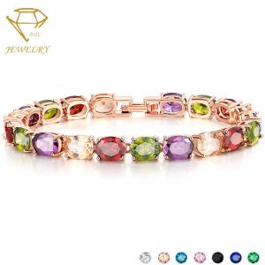 Quality Oval Crystal Diamond Women's Bracelets 6.7 Inches AAA Cubic Zirconia wholesale