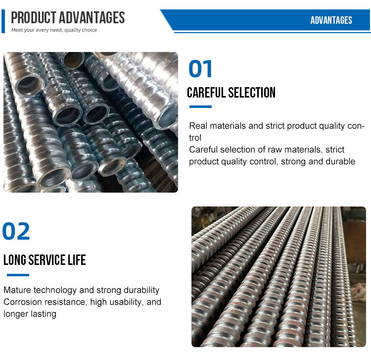 High Strength Threaded Steel Anchor Rods Self Drilling Hollow Grouting Rock Bolt