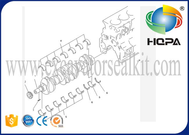 Forged Crankshaft 6207-31-1100 for Engine 6D95 Fits Komatsu PC200-6 