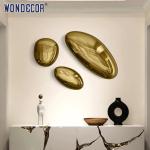 Abstract cobblestone hotel lobby stainless steel wall decoration sculpture