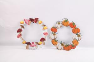 Quality Metal Fall wall hanging Harvest Festival Ornaments For Thanksgiving Decoration mushroom decor wholesale