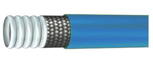 China Convoluted PTFE Flexible Hose SS Braided With Blue EPDM Rubber Cover on sale