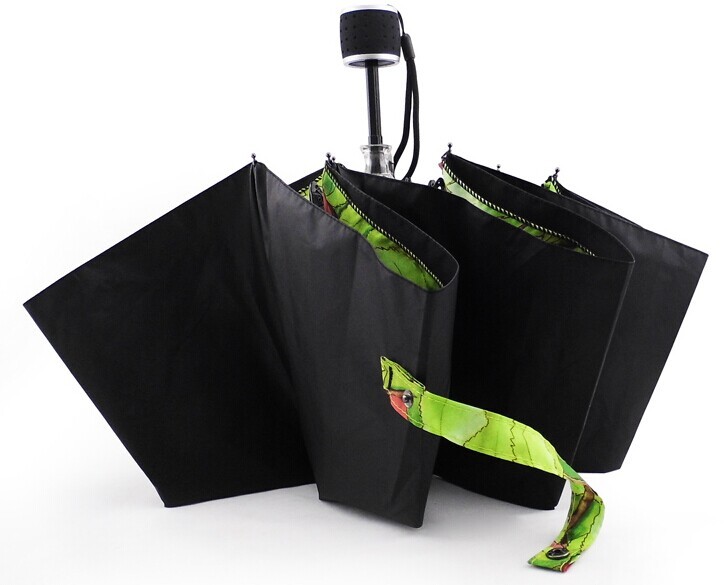 Black Telescopic Automatic Travel Umbrella Manual Open Full Heat Transfer Printing