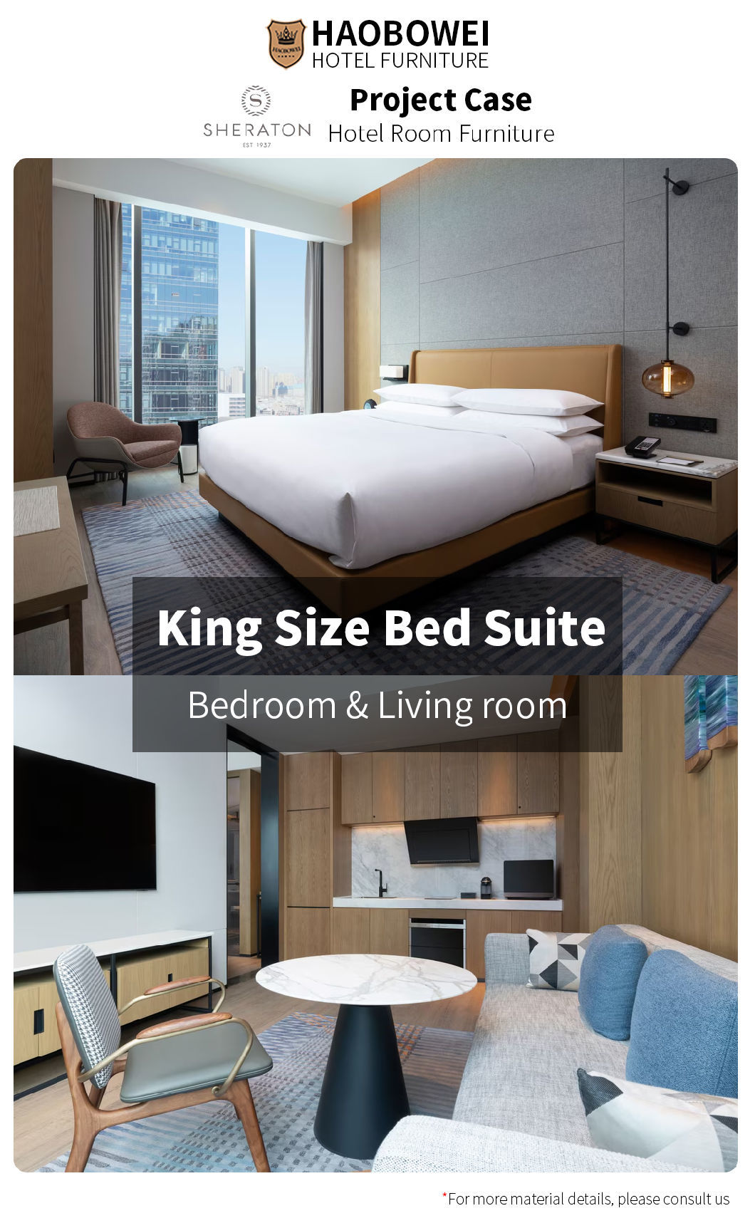 Wholesale Marriott 5 Star Resort Hotel Furniture Bed Headboard China Bedroom Set