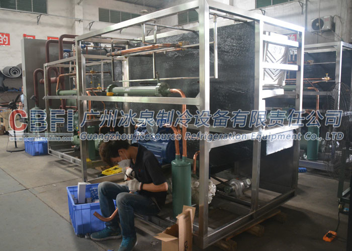 Freon Gas System Cube Shaped Ice Making Machines Bock / / Copeland Compressor