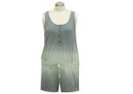 Grey Cotton Ladies Summer Playsuits , Sleeveless Women'S Wide Leg Jumpsuit