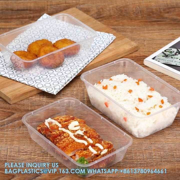 980ml American Takeaway Box Eco-Friendly Microwave Safe Plastic Food Containers With Lids Disposable Food Lunch Box