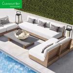 Modern Teak Outdoor Furniture Solid Wood Outdoor Sofa Hotel Courtyard Teak U