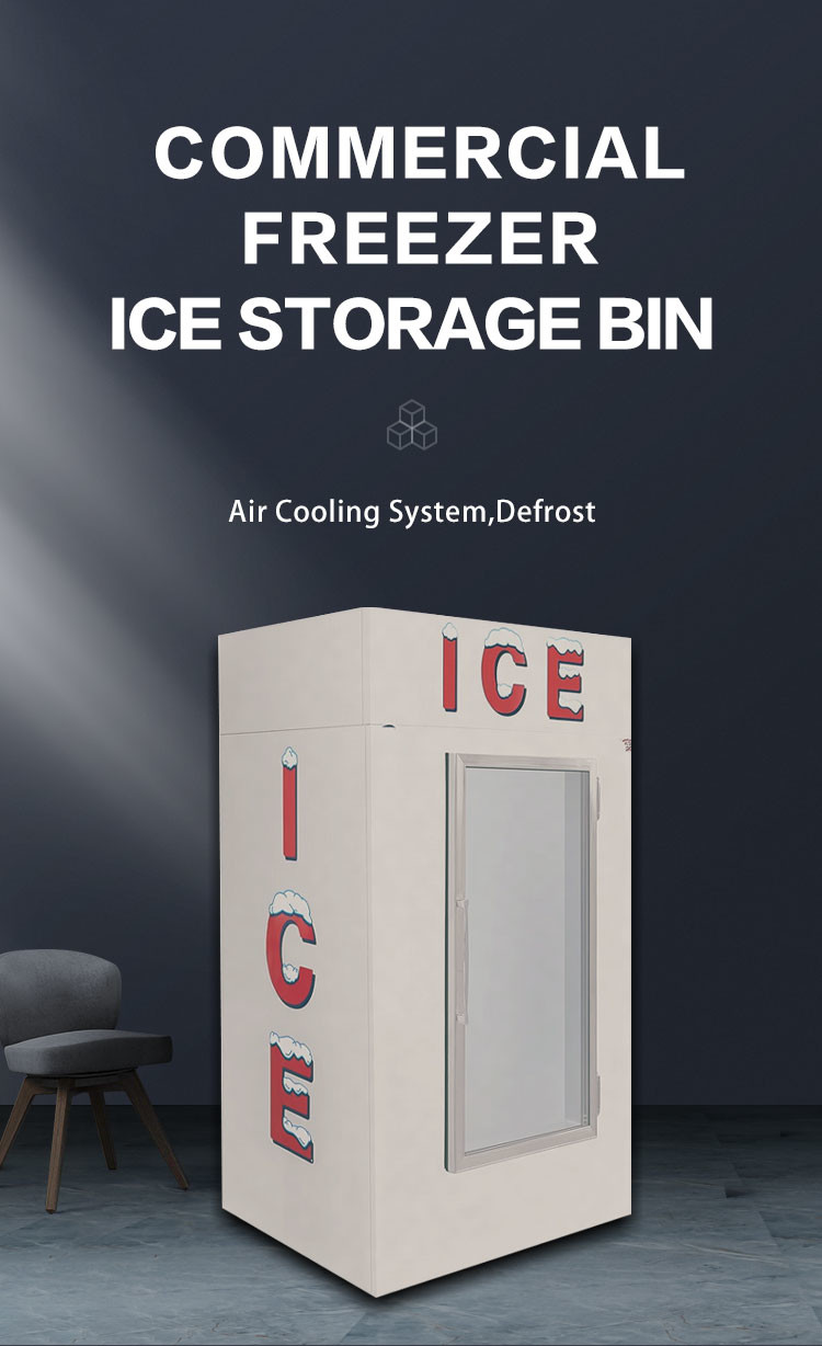 Commercial Ice Merchandiser Stainless Steel Full Automatic Air Cooling Dipping Freezer