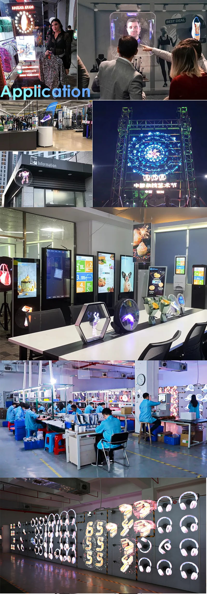 Indoor LCD holographic 3d fan display