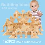 Montessori Education Wooden Grains Stacking Building Blocks Kindergarten