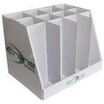 POP Cardboard Countertop Displays Pure White Color Varnish Surface Treatment