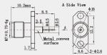 Female 1.85mm RF Connector Flange Mout Type Stainless Steel Material with Long