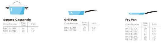 durable granite coating casserole fry pan sauce pan cookware set