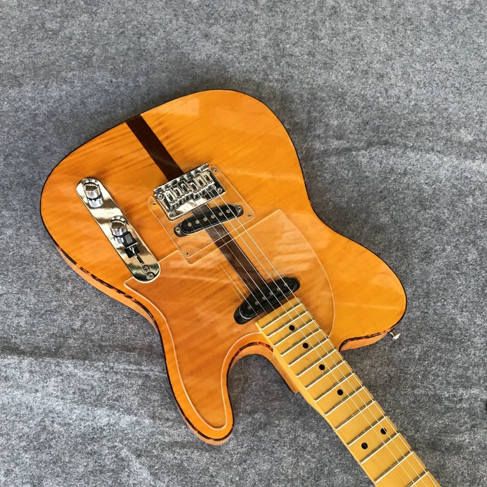 High Quality Avril Ramona Lavigne electric guitar yellow craftsmanship tele guitar free shipping