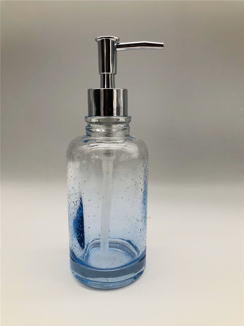 Bathroom Cleaning Glass Bath Accessories Set Ombre Blue Bubble Effect