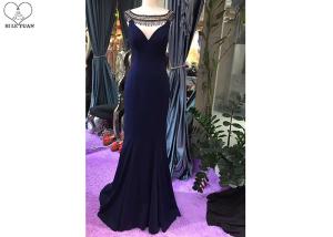 Quality Small Train Mermaid Style Prom Dress Sleeveless Sexy Top Hollow Out Bead Tassels wholesale