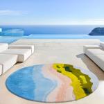 Wool Circular Living Room Floor Carpets Area Rugs Pure Handmade