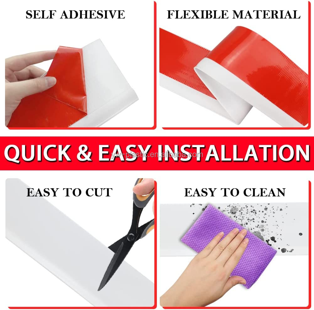 4" to 6" Flexible PVC Wall Baseboard Trim with Payment Term of 30% Deposit 70% Balance