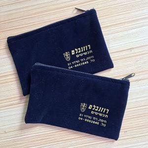Quality New products 2020 velvet zipper cosmetic bag with printing logo wholesale