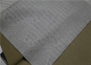 Durable Embossed Leather Fabric , Beige PU Coated Leather No Fading