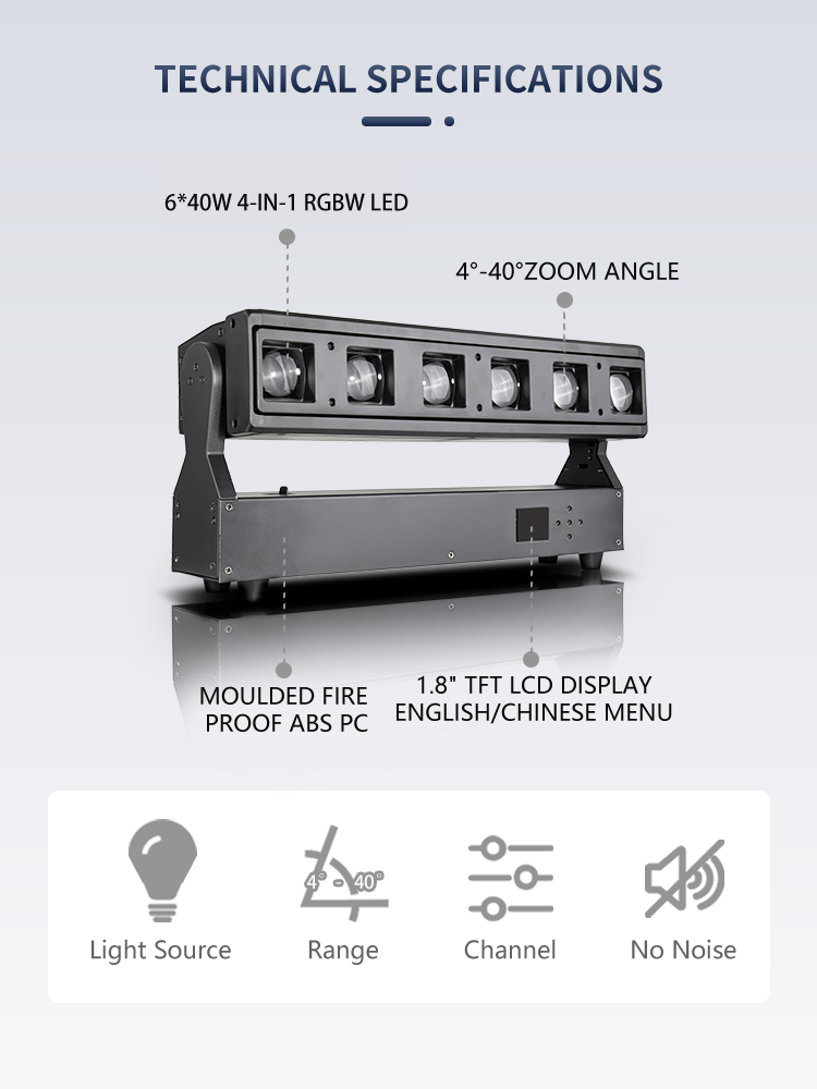 LED Night Bar 4in1 ATG Unique Effect 6 X 40W 800w Beam Effect Light Ktv Beam Lighting Lamp