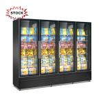 Supermarket Vertical Freezer -18~-22° Frozen Food Display Refrigerator Glass