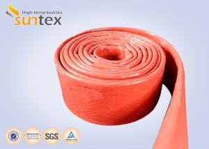 Quality 550C Heat Resistant Silicone Fiberglass Sleeve Insulation Cable Pipe Protection wholesale