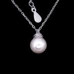 Italy Style Silver Pearl Necklace / Blank 925 Sterling Freshwater Pearl Drop