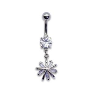 Quality Snow Flower Belly Button Piercings Jewelry 316 Stainless Steel Silver Plated wholesale