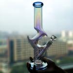 Small Glass Recycler Bong Hookah Transparent Water Smoking Pipe Bubbler