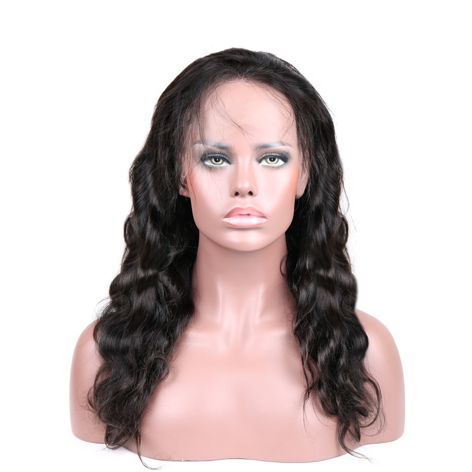 Body Wave 360 Lace Frontal Wig With Baby Hair Pre Plucked Remy Hair Natural Black For Women
