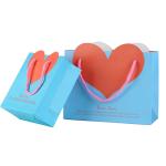 Heart Shape Retail Paper Shopping Bags / Promotional Gift Bags With Cotton Rope