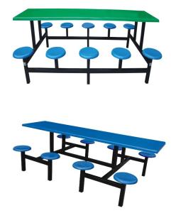Quality fiberglass or FRP dining table with round stool wholesale