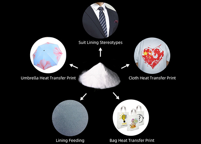 PES Powder Polyester Hot Melt Adhesive Powder For Heat Transfer 80 - 170 Um Thickness