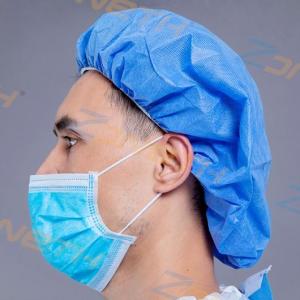 Quality Blue Laboratory Surgeon Ultrasonic Disposable Bouffant Cap wholesale