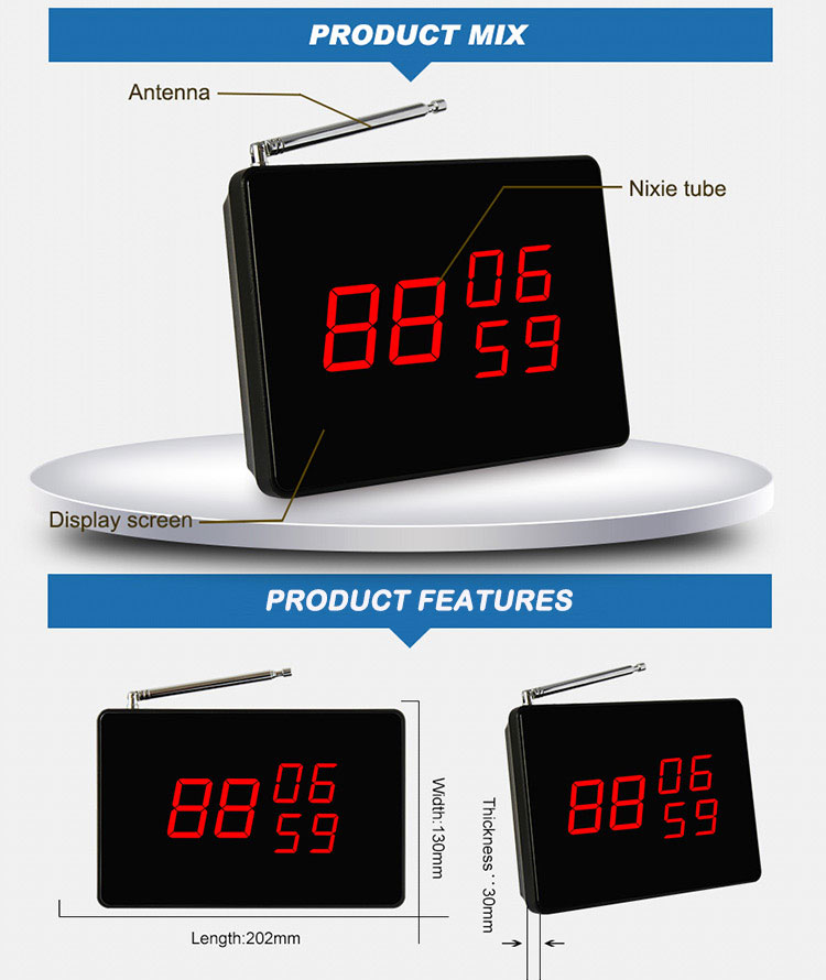 long range wireless service system receiver can display 3 groups of call number at the same time