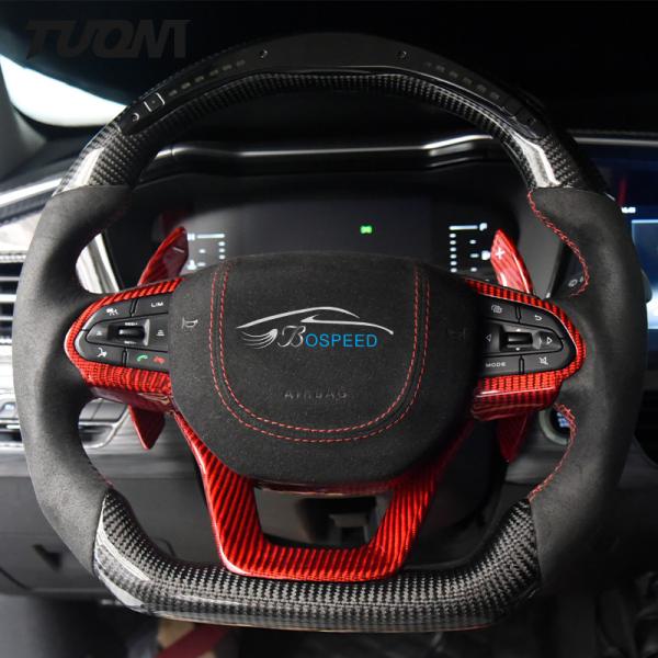 LED Display Alcantara Leather Cadillac Xt5 Steering Wheel Carbon Fiber Auto