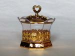 Arabia Exquisite Imitation metal base Louhua Eight flowers Sugar bowl