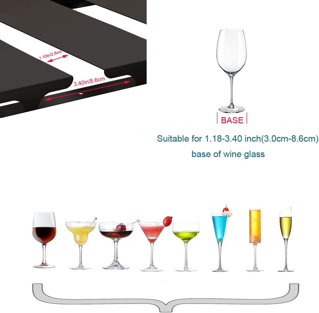 Zinc Plating Glass Cup Hanging Holder Metal Hanging Organizer for Bar and Restaurant