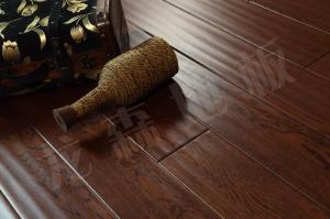 Quality handscraped white oak engineered wood flooring with brown stained wholesale