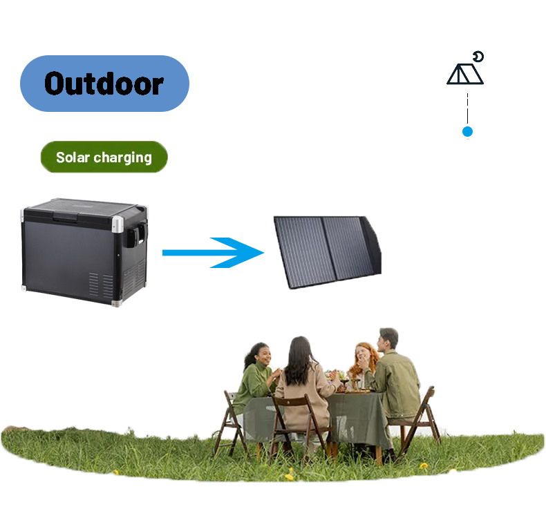 CE RoHS FCA Certified Large Capacity Black Mechanical Design Refrigerator for Outdoor